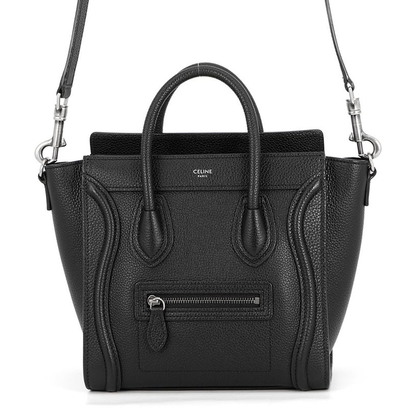 セリーヌ ハンドバッグ ラゲージ ナノショッパー レザー 189243 CELINE バッグ 2wayショルダーバッグ 黒
