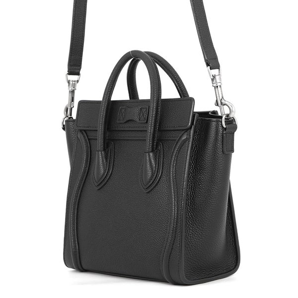 セリーヌ ハンドバッグ ラゲージ ナノショッパー レザー 189243 CELINE バッグ 2wayショルダーバッグ 黒