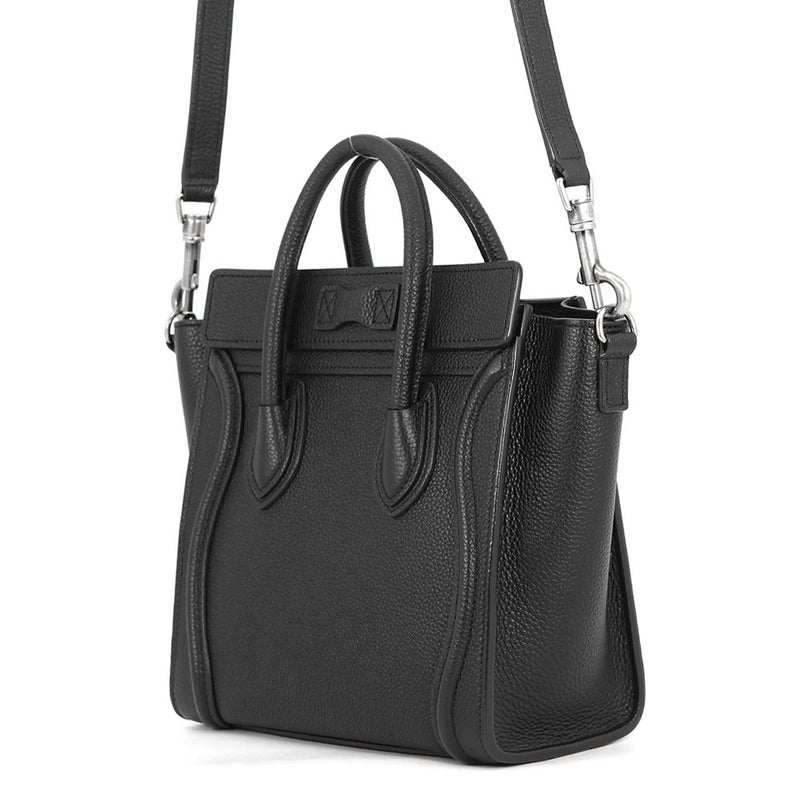セリーヌ ハンドバッグ ラゲージ ナノショッパー レザー 189243 CELINE バッグ 2wayショルダーバッグ 黒