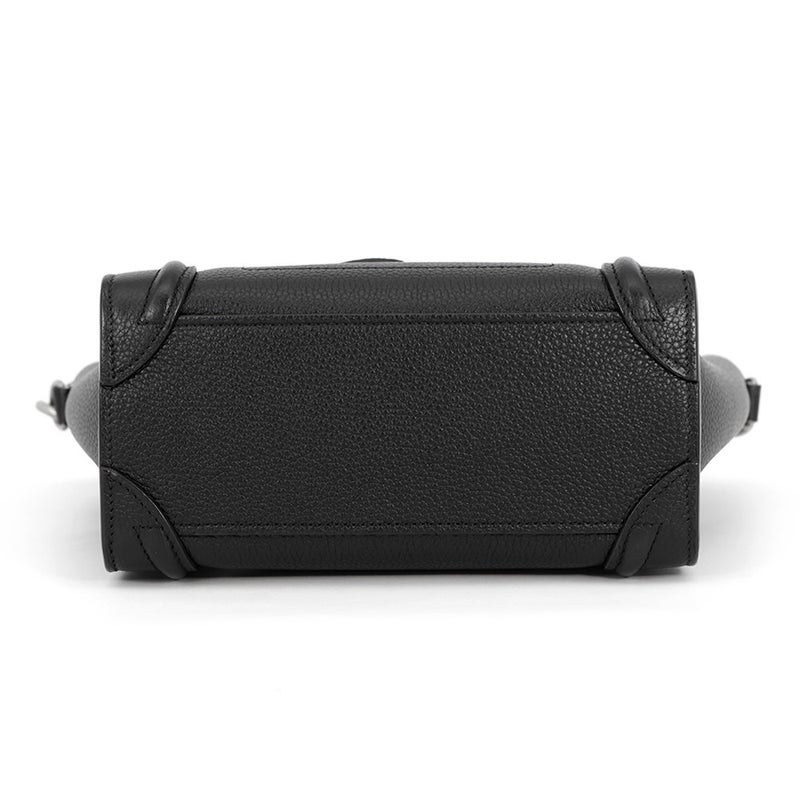 セリーヌ ハンドバッグ ラゲージ ナノショッパー レザー 189243 CELINE バッグ 2wayショルダーバッグ 黒