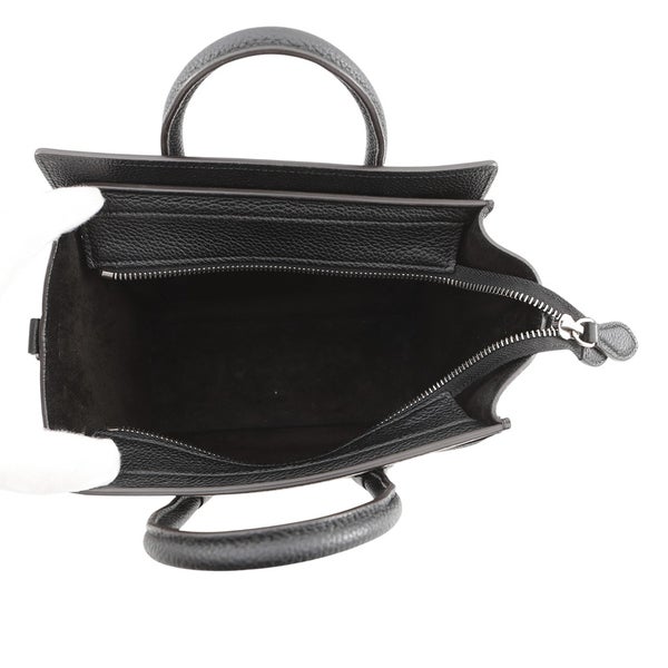 セリーヌ ハンドバッグ ラゲージ ナノショッパー レザー 189243 CELINE バッグ 2wayショルダーバッグ 黒