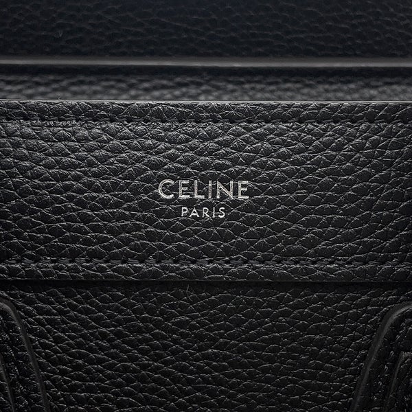 セリーヌ ハンドバッグ ラゲージ ナノショッパー レザー 189243 CELINE バッグ 2wayショルダーバッグ 黒