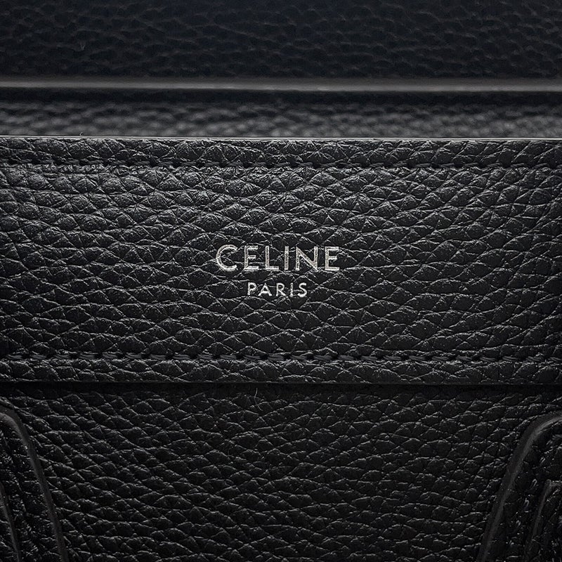 セリーヌ ハンドバッグ ラゲージ ナノショッパー レザー 189243 CELINE バッグ 2wayショルダーバッグ 黒