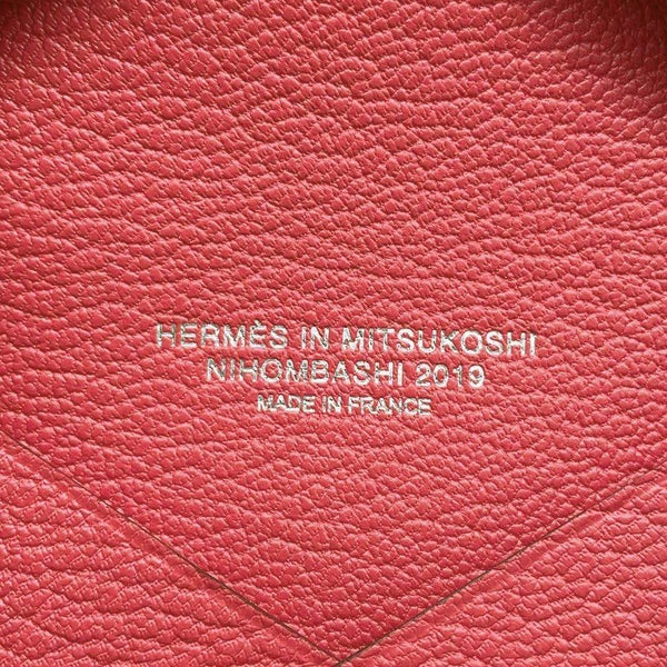 エルメス カードケース カルヴィ ローズテキサス シェブルミゾル D刻印 HERMES 三越日本橋限定