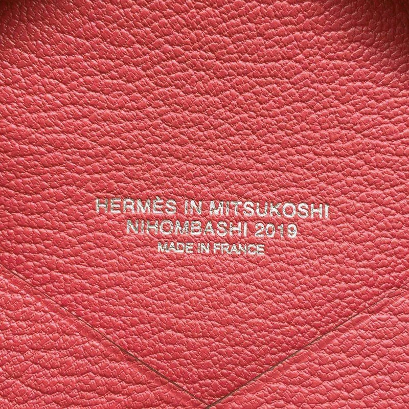 エルメス カードケース カルヴィ ローズテキサス シェブルミゾル D刻印 HERMES 三越日本橋限定