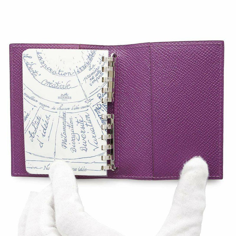エルメス 手帳カバー アジェンダ ミニ アネモネ/シルバー金具 エプソン T刻印 HERMES カバー