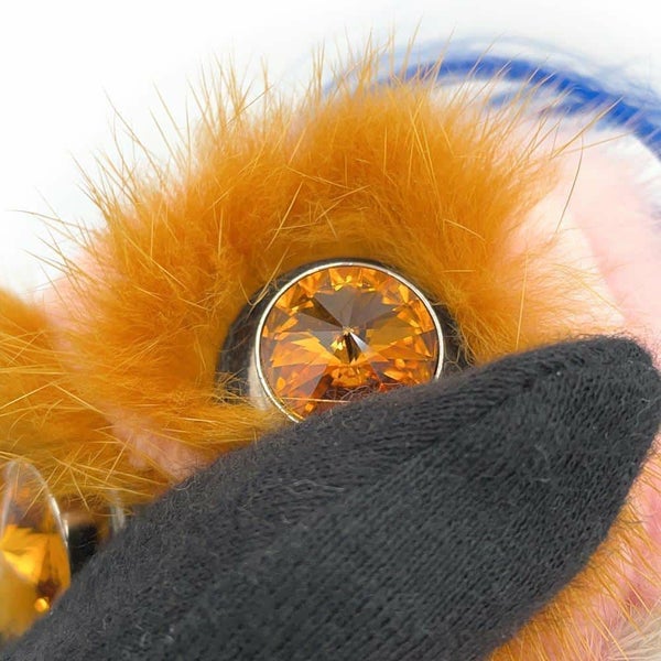 フェンディ バッグチャーム ピロちゃん ミンクファー ビジュー 7AR525 FENDI ピンク