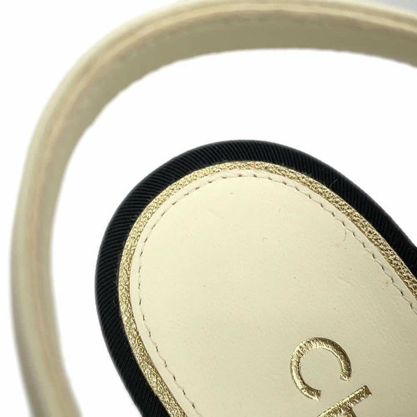 シャネル パンプス ココマーク ヒールサンダル サテン レザー フェイクパール レディースサイズ36 1/2C G39027 ヒール 靴