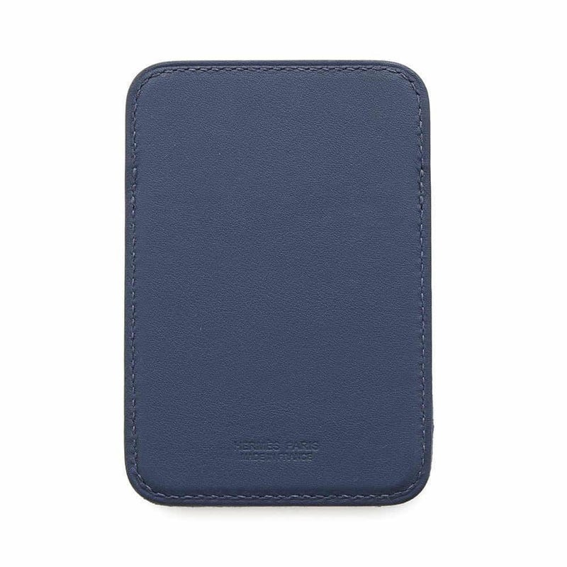 エルメス カードケース MagSafe エマン “ストール・ナンバー” ブルーネイビー/マルチカラー スイフト/フェルト W刻印 マグセーフ