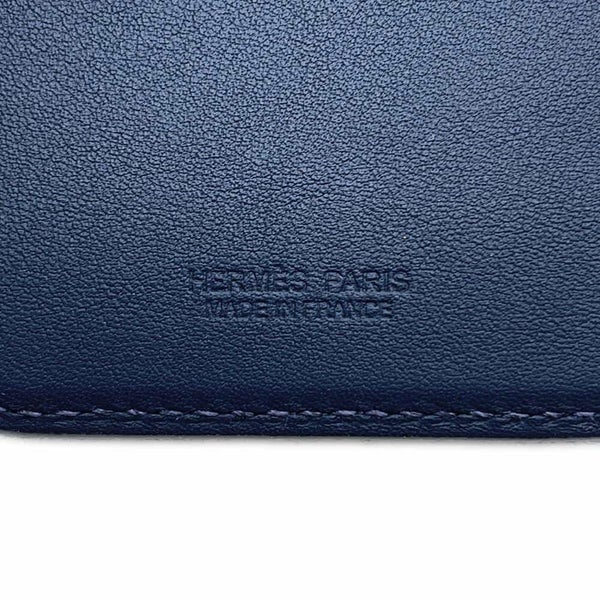 エルメス カードケース MagSafe エマン “ストール・ナンバー” ブルーネイビー/マルチカラー スイフト/フェルト W刻印 マグセーフ