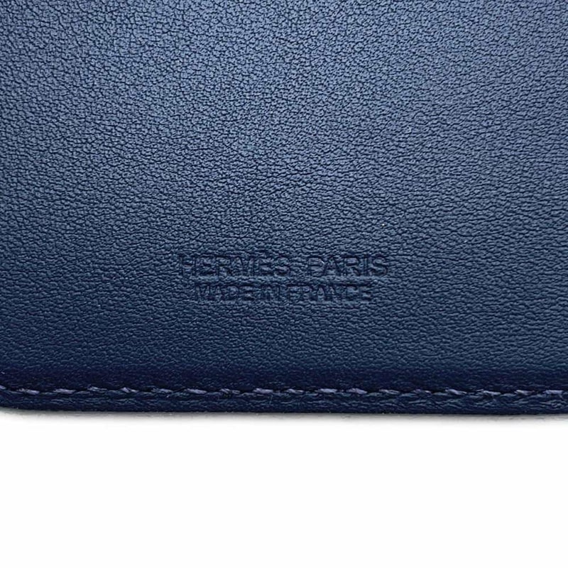 エルメス カードケース MagSafe エマン “ストール・ナンバー” ブルーネイビー/マルチカラー スイフト/フェルト W刻印 マグセーフ