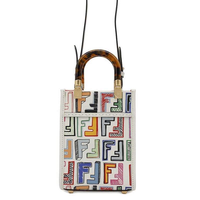 フェンディ ハンドバッグ サンシャイン ショッパー スモール レザー 8BS051 FENDI 2way 白