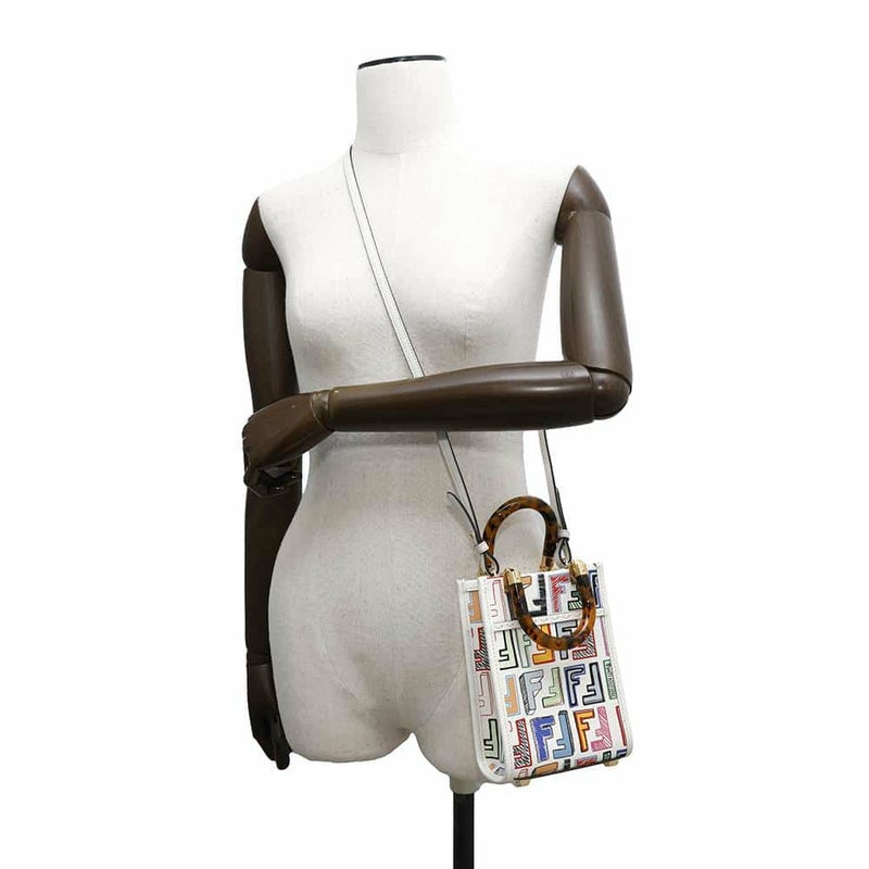 フェンディ ハンドバッグ サンシャイン ショッパー スモール レザー 8BS051 FENDI 2way 白