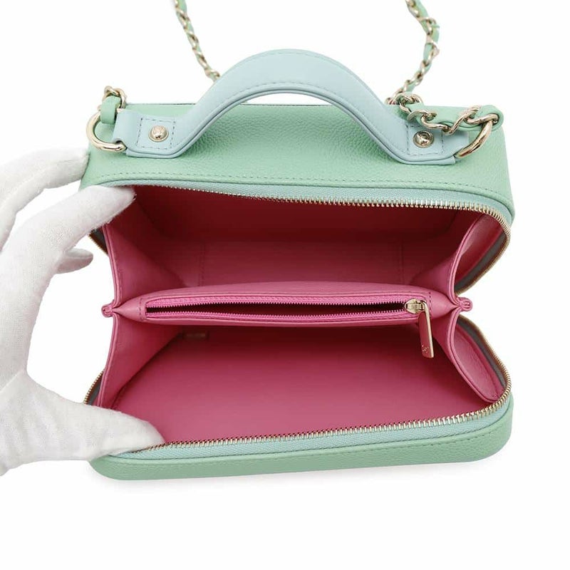 シャネル チェーンショルダーバッグ CCフィリグリー バニティバッグ キャビアスキン A93343 CHANEL