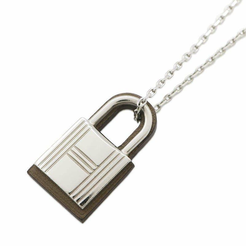 エルメス ネックレス オーケリー ペンダント エトゥープ/シルバー金具 スイフト Y刻印 HERMES アクセサリー
