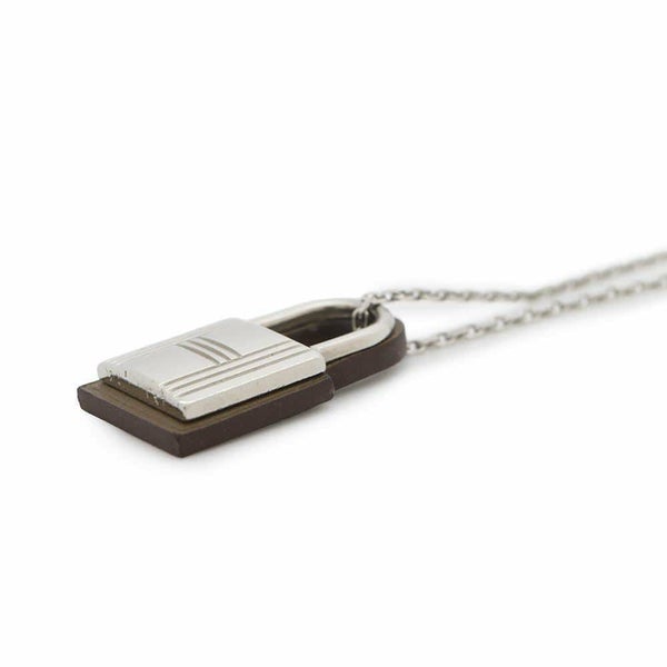 エルメス ネックレス オーケリー ペンダント エトゥープ/シルバー金具 スイフト Y刻印 HERMES アクセサリー