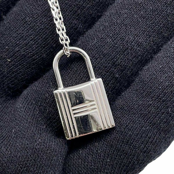 エルメス ネックレス オーケリー ペンダント エトゥープ/シルバー金具 スイフト Y刻印 HERMES アクセサリー