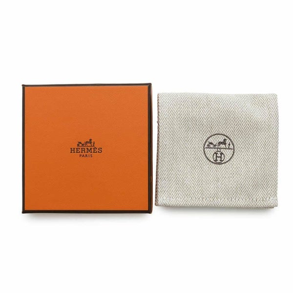 エルメス ブレスレット オランプ ブラック/シルバー金具 ボックスカーフ HERMES アクセサリー 黒