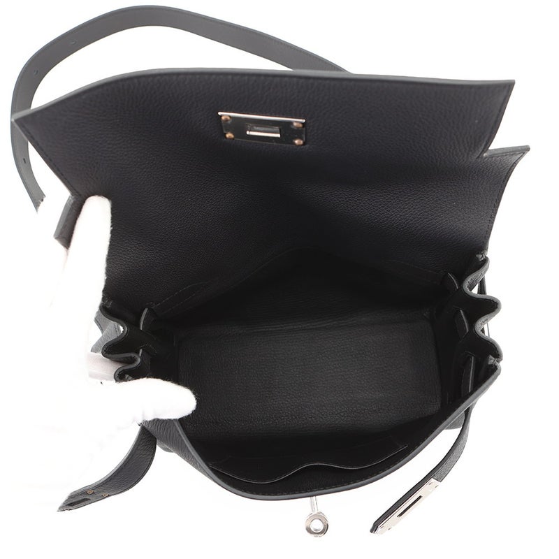 エルメス ケリーメッセンジャーPM ブラック/シルバー金具 トゴ K刻印 HERMES 黒