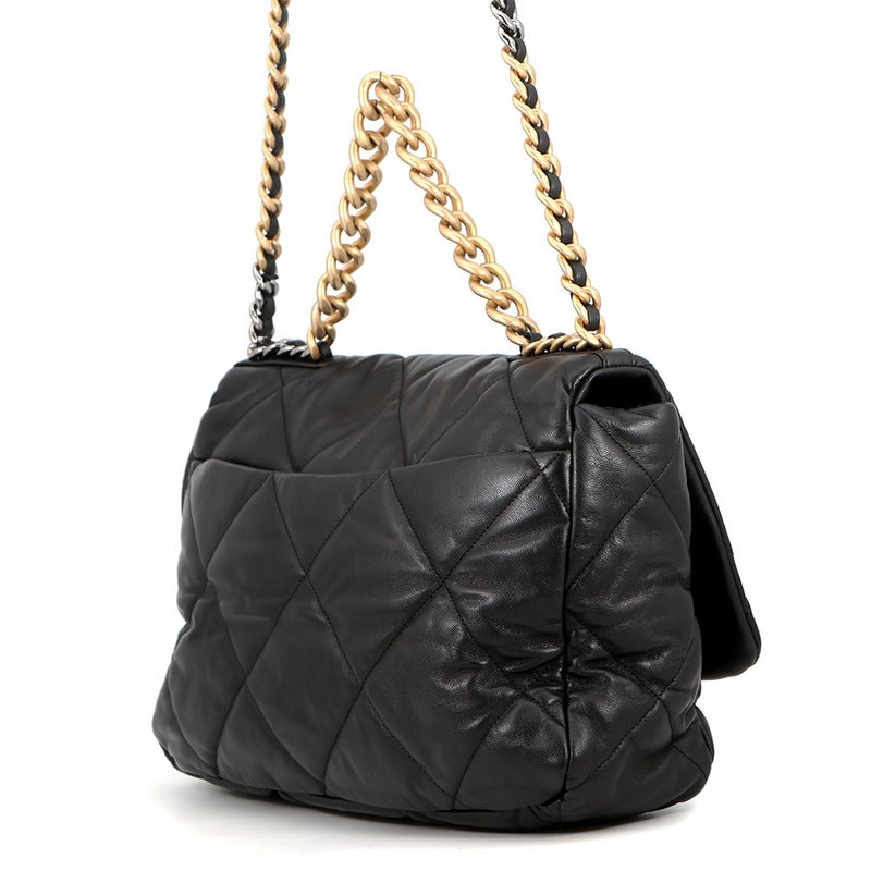 シャネル チェーンショルダーバッグ CHANEL19 マキシ マトラッセ ココマーク  シャイニーカーフレザー AS1162 CHANEL 2way