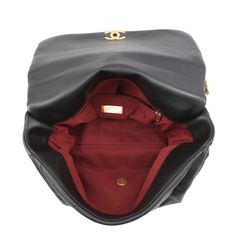 シャネル チェーンショルダーバッグ CHANEL19 マキシ マトラッセ ココマーク  シャイニーカーフレザー AS1162 CHANEL 2way