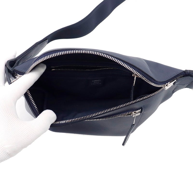 エルメス ボディバッグ シティスライドクロスPM ブルーインディゴ/シルバー金具 エバーカラー B刻印 メンズ
