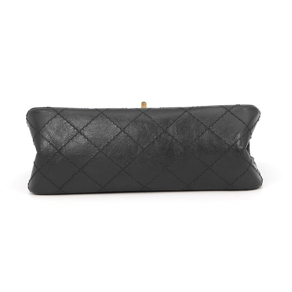 シャネル チェーンショルダーバッグ マトラッセ 2.55 ミニ エイジドカーフレザー AS0874 CHANEL 黒