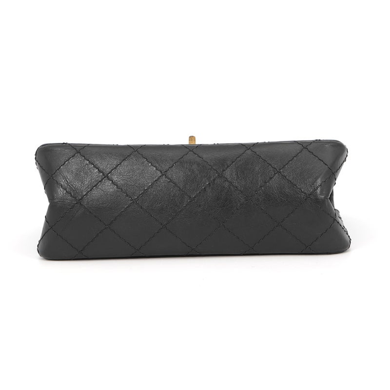 シャネル チェーンショルダーバッグ マトラッセ 2.55 ミニ エイジドカーフレザー AS0874 CHANEL 黒