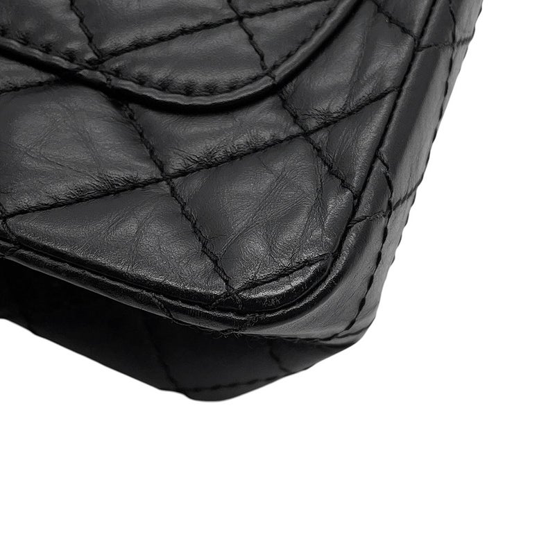 シャネル チェーンショルダーバッグ マトラッセ 2.55 ミニ エイジドカーフレザー AS0874 CHANEL 黒