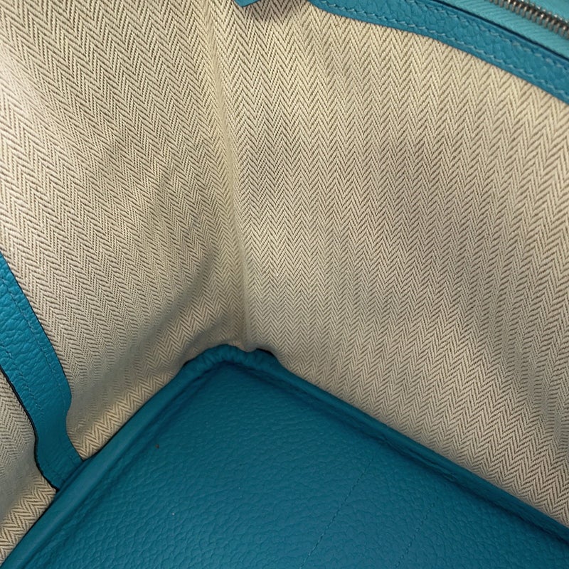 エルメス トートバッグ ガーデンパーティPM ターコイズ/シルバー金具 カントリー D刻印