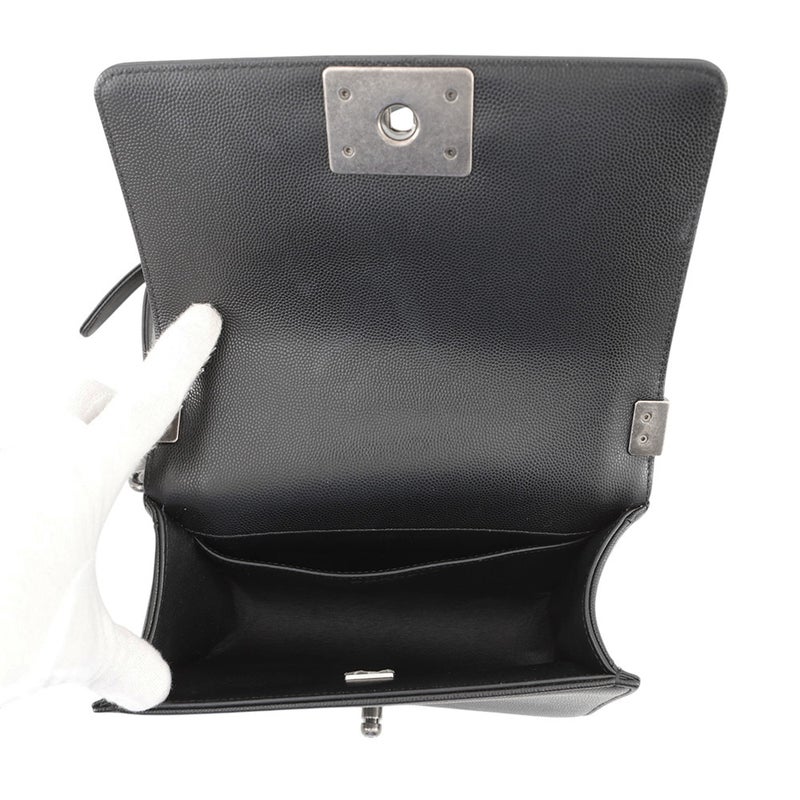 シャネル チェーンショルダーバッグ ボーイシャネル スモール マトラッセ ココマーク キャビアスキン A67085 CHANEL 黒