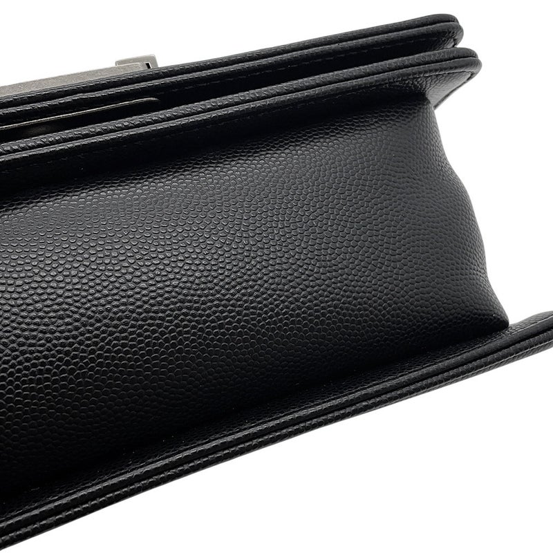 シャネル チェーンショルダーバッグ ボーイシャネル スモール マトラッセ ココマーク キャビアスキン A67085 CHANEL 黒