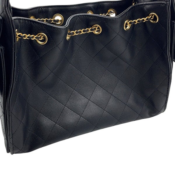 シャネル チェーンショルダーバッグ ココマーク CHANEL25 スモール キャビアスキン AS5293 CHANEL バッグ 黒
