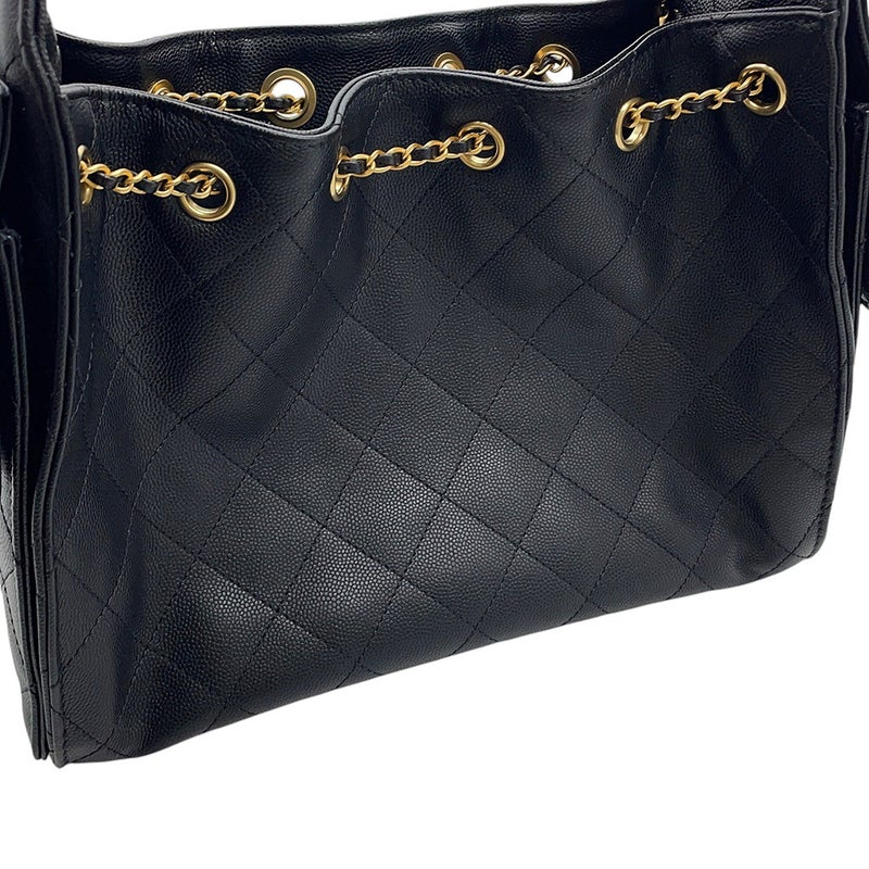 シャネル チェーンショルダーバッグ ココマーク CHANEL25 スモール キャビアスキン AS5293 CHANEL バッグ 黒