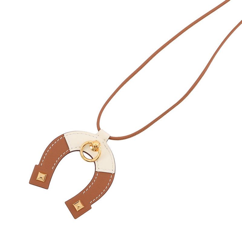 エルメス ネックレス ジョケット ラージモデル ゴールド/ナタ/ゴールド金具 スイフト K刻印 HERMES アクセサリー