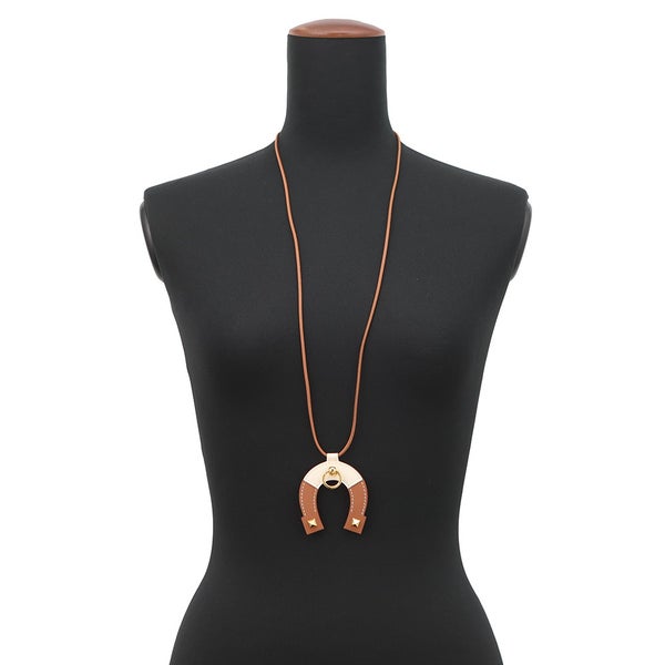 エルメス ネックレス ジョケット ラージモデル ゴールド/ナタ/ゴールド金具 スイフト K刻印 HERMES アクセサリー