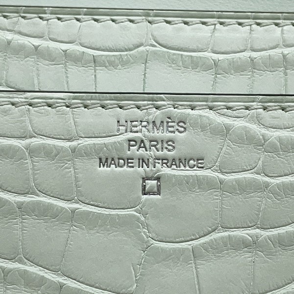 エルメス 長財布 コンスタンス トゥーゴー ロング ヴェールペパーミント/シルバー金具 アリゲーターマット K刻印 財布