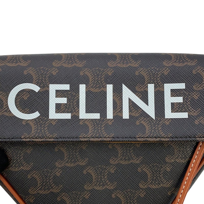 セリーヌ ショルダーバッグ トリオンフ トライアングルバッグ PVC レザー 195902 CELINE ブラウン