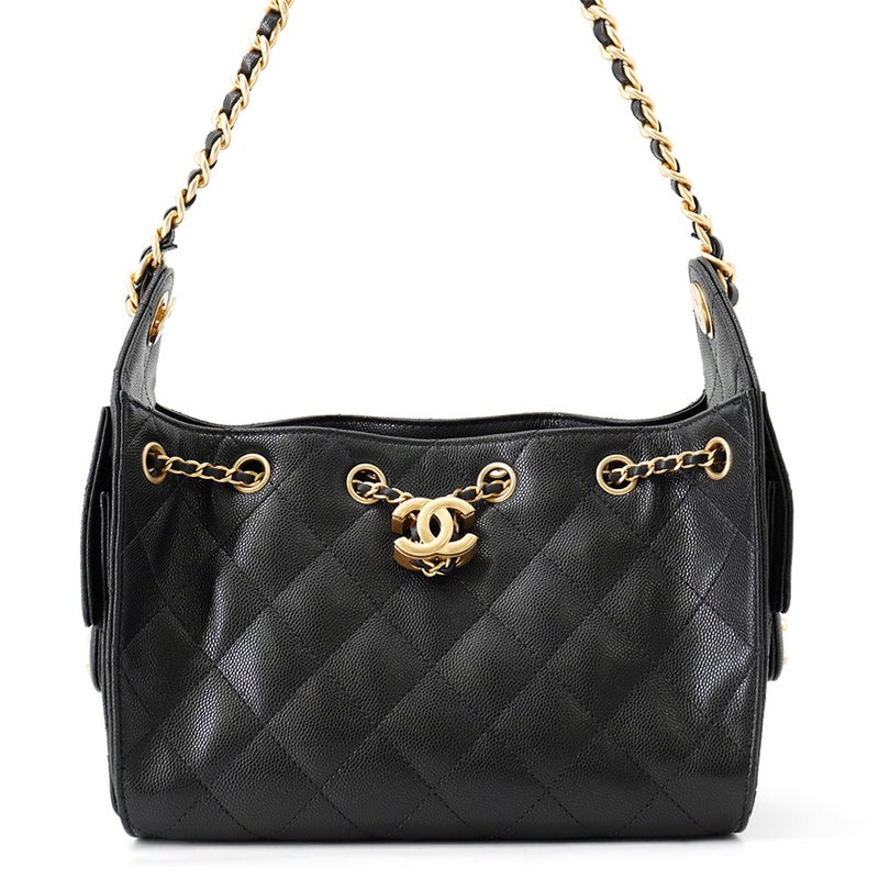 シャネル チェーンショルダーバッグ CHANEL25 ミニ ココマーク ワンショルダー キャビアスキン AS5631 CHANEL 黒