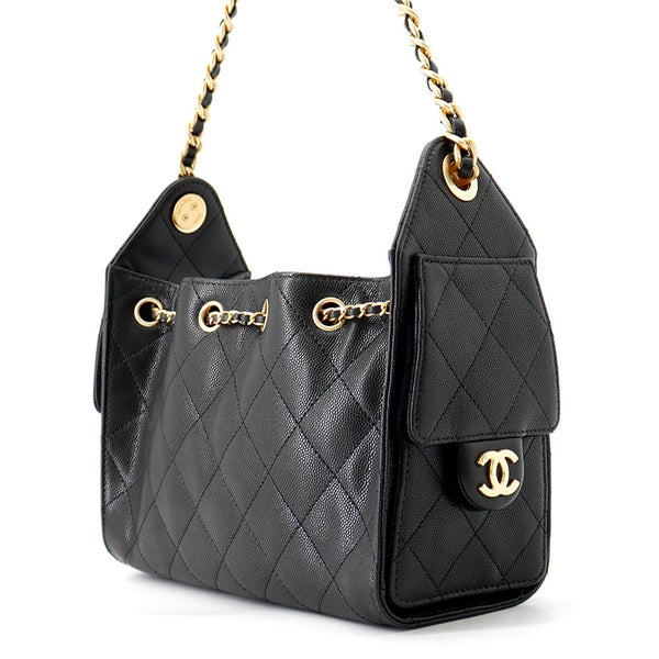 シャネル チェーンショルダーバッグ CHANEL25 ミニ ココマーク ワンショルダー キャビアスキン AS5631 CHANEL 黒