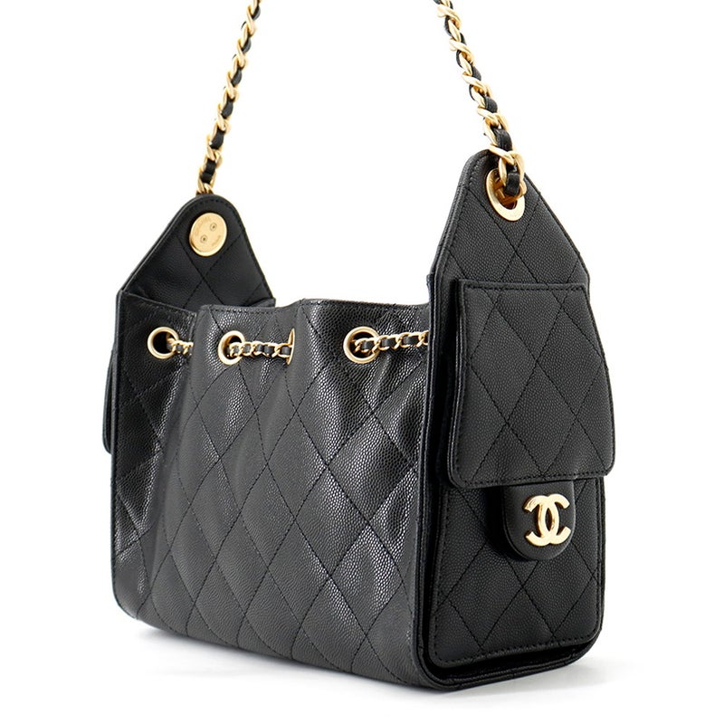 シャネル チェーンショルダーバッグ CHANEL25 ミニ ココマーク ワンショルダー キャビアスキン AS5631 CHANEL 黒