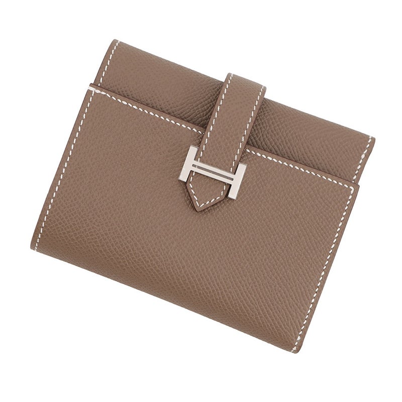 エルメス 三つ折り財布 ベアンコンビネ エトゥープ/シルバー金具 エプソン G刻印 HERMES