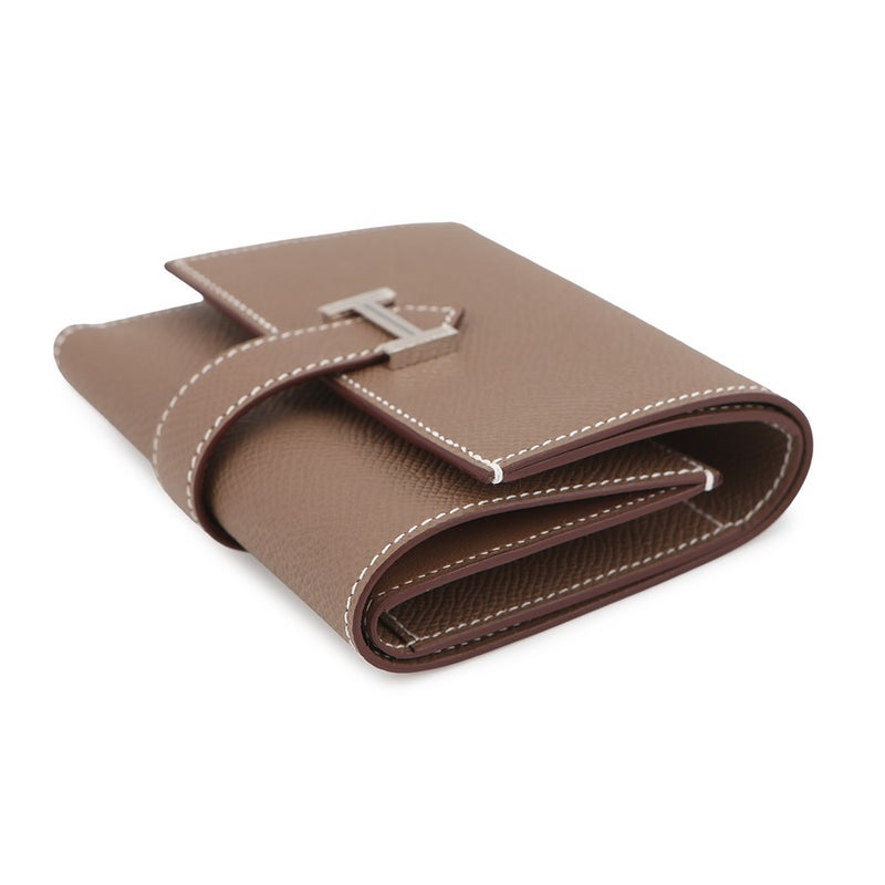 エルメス 三つ折り財布 ベアンコンビネ エトゥープ/シルバー金具 エプソン G刻印 HERMES