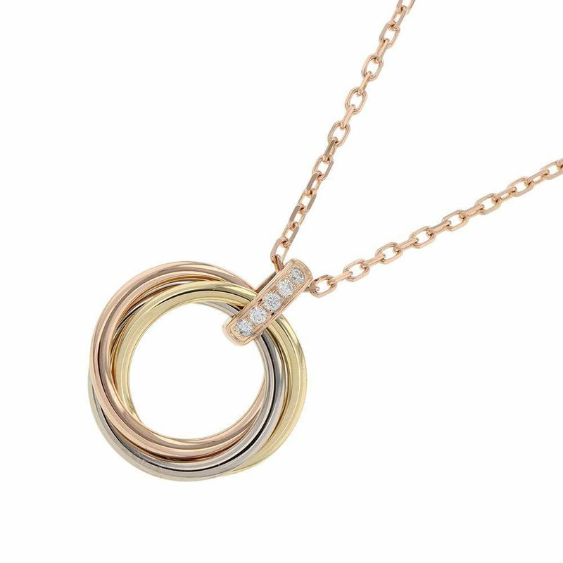 カルティエ ネックレス トリニティ ダイヤモンド5P 0.06ct K18PG/K18YG/K18WG B7058700 Cartier ペンダント