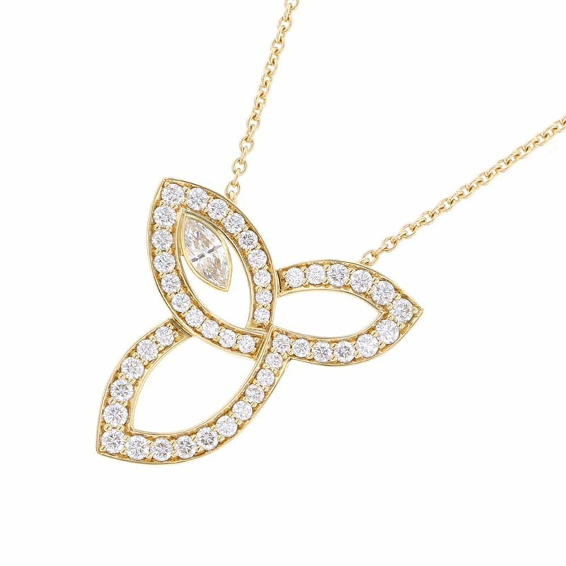 ハリーウィンストン ネックレス リリークラスター・ペンダント ダイヤモンド 46P 計約0.68ct K18YGイエローゴールド PEDYMQRFLC