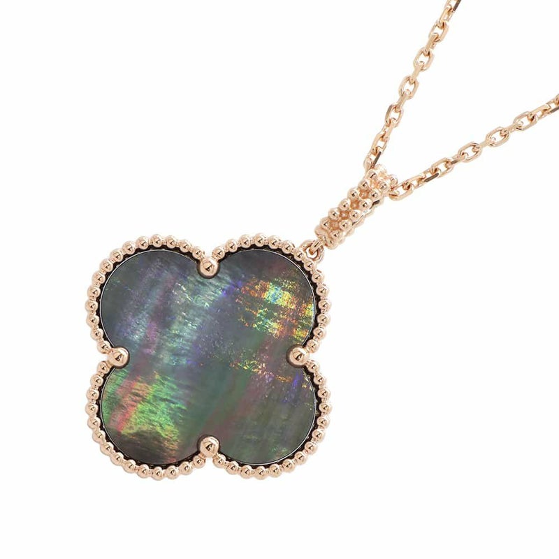 ヴァンクリーフ&アーペル ネックレス マジック アルハンブラ ロングネックレス 1モチーフ グレーマザーオブパール K18PG VCARP6I200