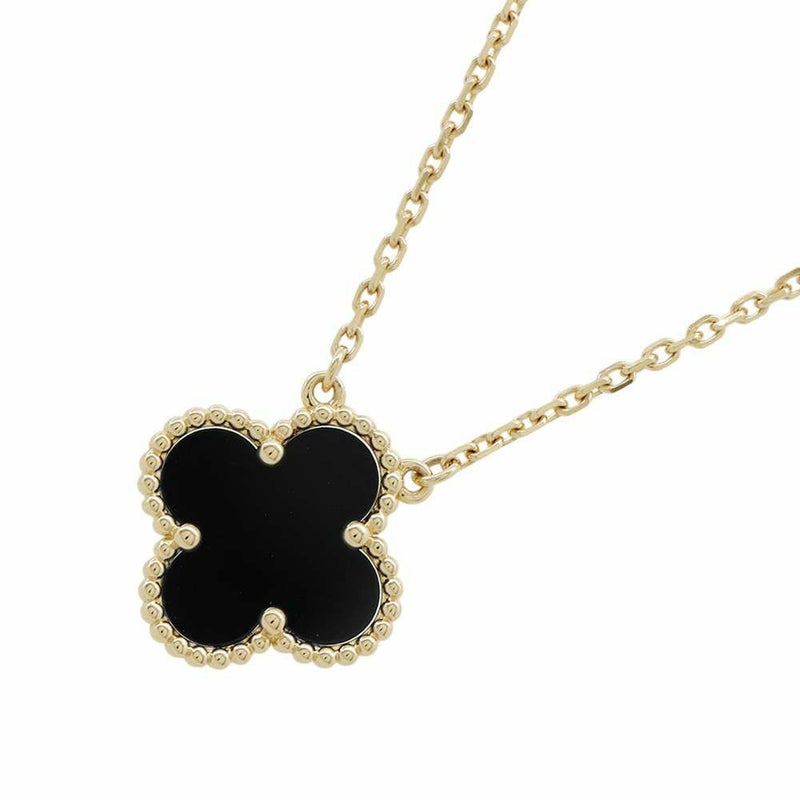 ヴァンクリーフ&アーペル ネックレス ヴィンテージ アルハンブラ ペンダント オニキス K18YGイエローゴールド VCARA45800