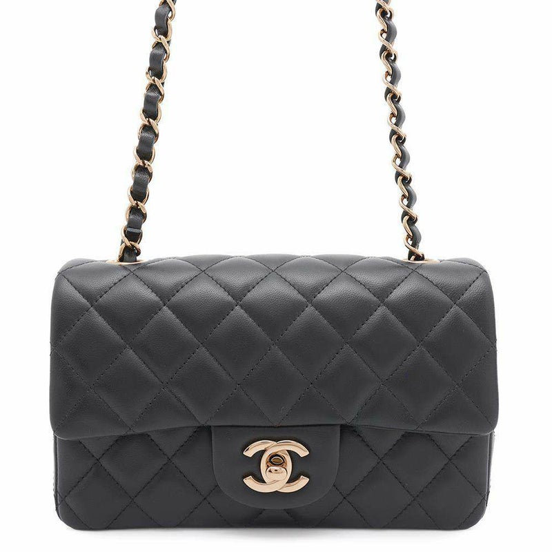シャネル チェーンショルダーバッグ ミニ マトラッセ 20 ココマーク ラムスキン A69900 CHANEL ミニ フラップ 黒