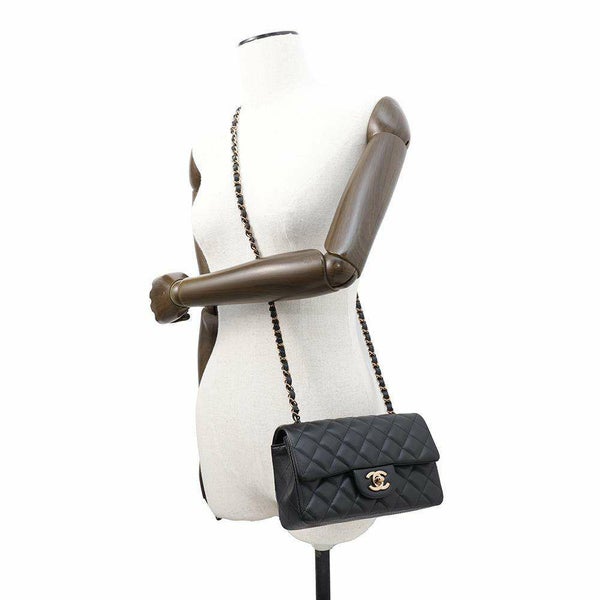 シャネル チェーンショルダーバッグ ミニ マトラッセ 20 ココマーク ラムスキン A69900 CHANEL ミニ フラップ 黒