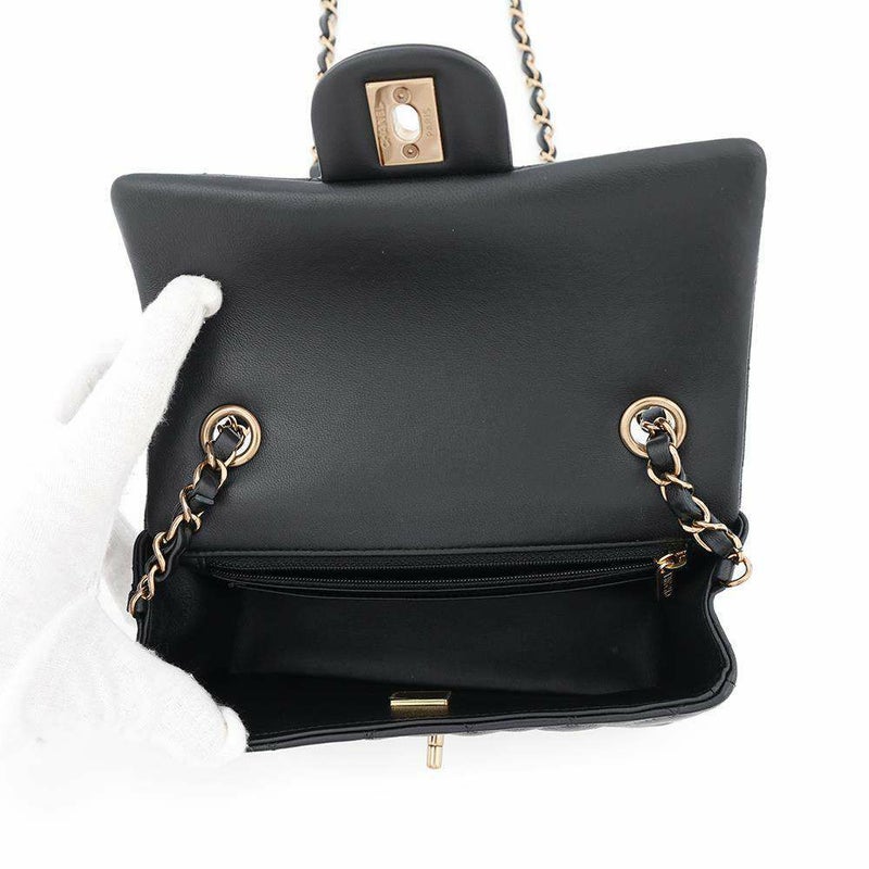 シャネル チェーンショルダーバッグ ミニ マトラッセ 20 ココマーク ラムスキン A69900 CHANEL ミニ フラップ 黒